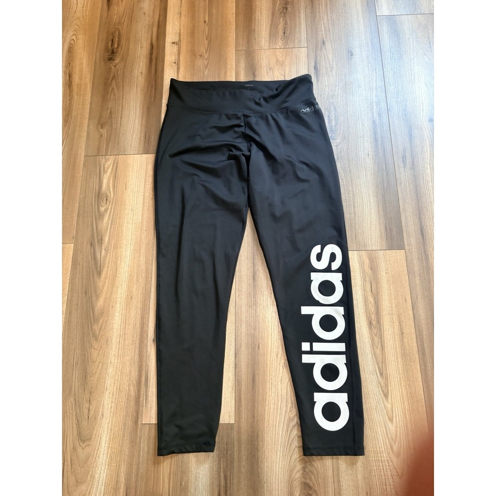 Adidas Climalite Womens Leggings Size Large Black Athletic Training Pants Yoga